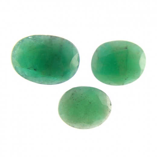 Green Emerald – 17.11 Carats (Ratti-18.90) Panna ~ 3 Pcs Seller Pack
